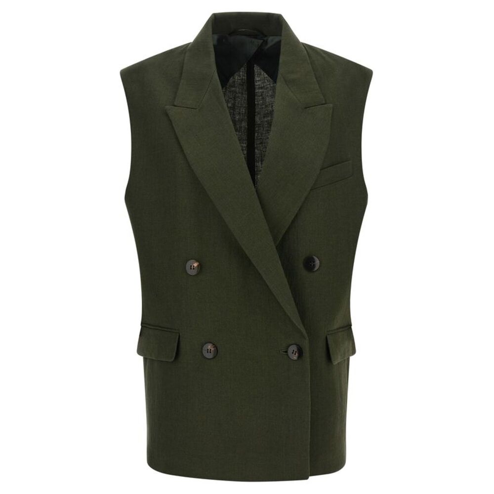 Max Mara Bicolor Linen Sleeveless Women's Jacket